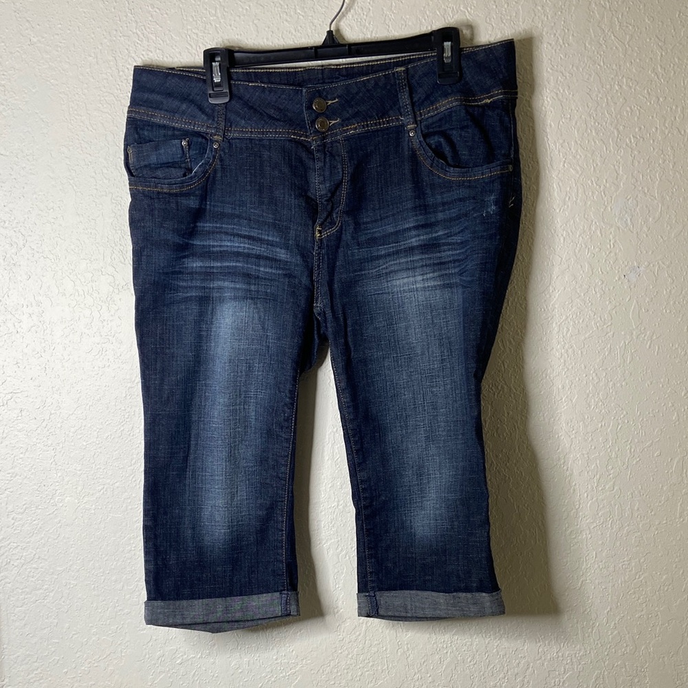 Dark Blue Women's Capri Jeans